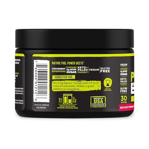Healthy Delights Nature Fuel Power Beets - Superkonzentriertes, nicht-GMO Rote-Bete-Saftpulver - Leckerer Acai-Beeren-Granatapfel-Geschmack - 30 Portionen - Vorratsschrankfreundlich