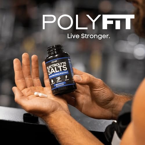 Polyfit Electrolyte Salts – 100 Salzpillen – NSF-zertifiziert – Elektrolyt-Ersatz-Salz-Tabletten für Läufer – Nahrungsergänzungsmittel für schnelle Hydratation, Erholung und Ausdauer