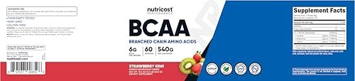Nutricost BCAA Pulver (Erdbeer-Kiwi) 60 Portionen - Optimales 2:1:1 Verhältnis
