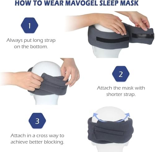 Mavogel Schlafmaske – Vollständige Lichtblockade, Atmungsaktive Modal Schlafmaske mit Verstellbarem Verschluss für Damen und Herren – Druckfrei für Reisen, Nickerchen und Schichtarbeit