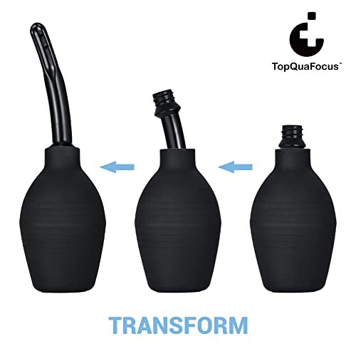 TopQuaFocus 10oz Einlaufbirne - Darmreinigung & Vaginalreiniger für Männer und Frauen, Schwarz