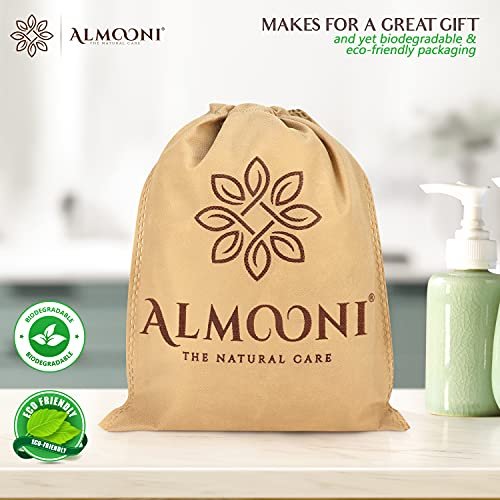 Almooni Ägyptische Luffa-Handschuhe für Damen & Herren, Echte natürliche ägyptische Luffa-Mittens mit Frottee, Premium-Peeling-Handschuh für die Körperreinigung, 2er-Set