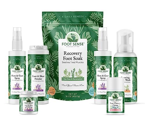 FOOT SENSE All-Natürliches Fuß- & Schuhpuder, Fußdeo, Talkumfrei, Geruchsentferner, desinfiziert & desodoriert, langanhaltend bis zu 6 Monate, sicher für Männer, Frauen, Kinder, Sportler, 50g (2er-Pack)