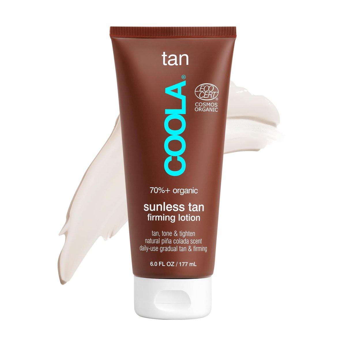 COOLA Organic Sunless Self Tanner Body Firming Lotion – Anti-Aging Bräunungslotion mit Piña Colada Duft, 177 ml
