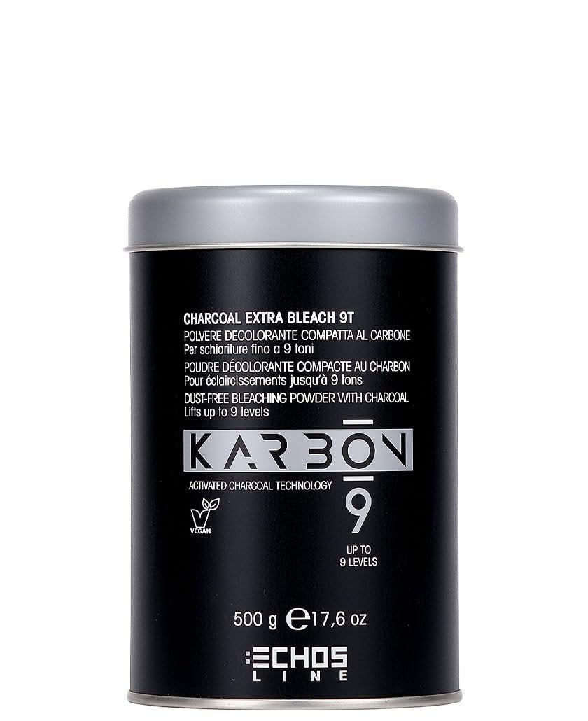 Inebrya Karbon 9 Aktivkohle Extra Aufheller Blondierpulver, 500 g – für alle Haartypen