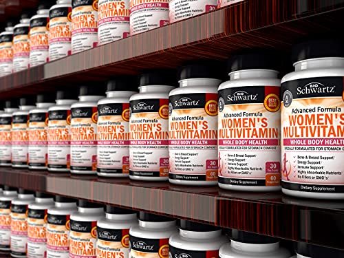 Multivitamin für Frauen mit Vitamin D3 - Multivitamine für Knochen, Brust, Haut, Gelenke, Energie - Vitamine zur Unterstützung des Immunsystems - Natürliche Immunabwehr - Gelenkunterstützung - 60 Kapseln
