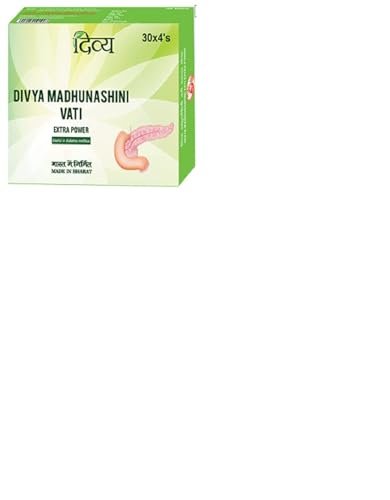 Patanjali Divya Madhunashini Vati Extra Power – 120 Tabletten (30 Stück x 4) – Ayurvedisches Nahrungsergänzungsmittel