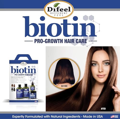 Difeel Pro-Growth Biotin Shampoo 33,8 oz – Shampoo gegen Haarausfall mit Biotin für Haarwachstum