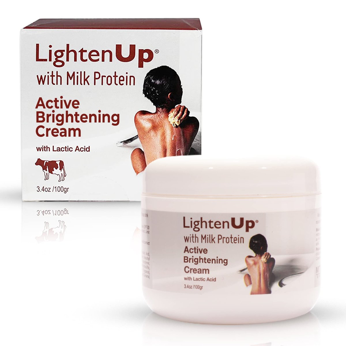 OMIC Lighten-Up Milchsäure-Creme – Hautaufhellende Creme für Körper, Knie, Achseln, Intimbereich & Gesicht (100 ml / 3,4 Fl. Oz)