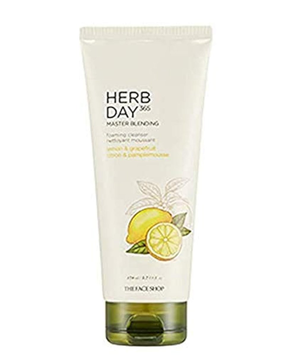 The Face Shop Herb Day 365 Master Blending Reinigungsschaum Zitrone & Grapefruit – Entfernt abgestorbene Hautzellen und Make-up-Rückstände mit erfrischendem Gefühl, natürlich gewonnen, 170 ml