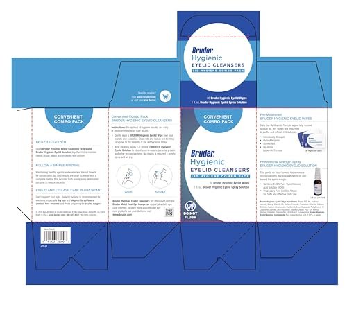 Bruder Hygienic Eyelid Cleansers Value Pack | Tägliche Lid- und Wimpernpflege mit Reinigungstüchern und Spraym für die Augenlidhygiene