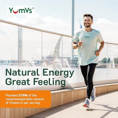 YUM-V'S Vitamin C Gummies für Erwachsene - 250 mg leckere Vitamin C Gummibärchen - Immununterstützung - Orangen-Geschmack - Koscher, Halal, Glutenfrei (100 Stück)