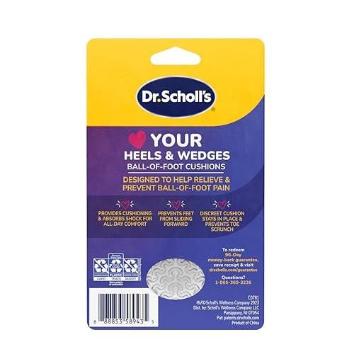 Dr. Scholl's Love Your Heels & Wedges Ball of Foot Cushions für Damen – 1 Paar, Metatarsal-Pads für hohe Absätze, den ganzen Tag Komfort, lindert und verhindert Schuhbeschwerden, verhindert Verrutschen