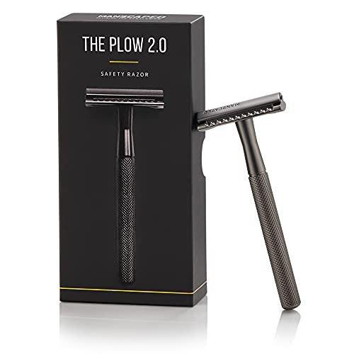MANSCAPED® The Plow® 2.0 Premium Einzelklinge Doppelklingen-Sicherheitsrasierer für Männer – Gunmetal Grey - görsel 18