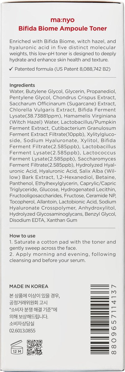 MA:NYO Bifida Biome Ampoule Toner 400 ml – Feuchtigkeitsspendendes & beruhigendes Gesichtswasser mit 5 Arten Hyaluronsäure für tägliche Festigkeit | Koreanische Hautpflege