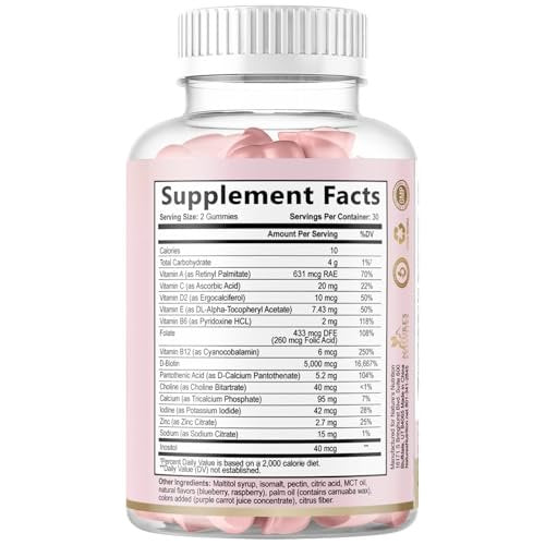 Haarvitamine Gummibärchen – Zuckerfreie Haarwachstum-Gummis mit Biotin 5000 mcg pro Portion, Vitamin A, B12, C, D, E, Folsäure – Unterstützt starke, schöne Haare und Nägel, vegetarisch – 60 Gummibärchen