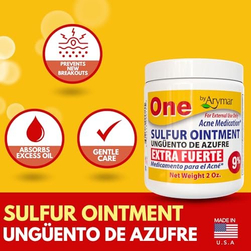 Arymar Schwefel Salbe 9% Akne Spot Formel für Gesicht und Körper: Maximalstärke Formel, hilft Pickel, Mitesser und verstopfte Poren auszutrocknen, intensive Hautpflegesalbe, 57 g