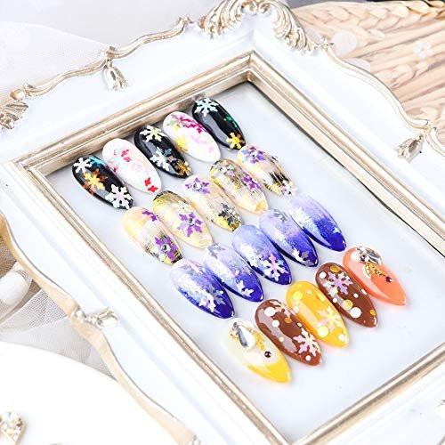 Schneeflocken Glitzer Nagel Sequins - 12 Felder 3D Bunte Weihnachten Holografische Nagelflocken Glitzer Konfetti Aufkleber Nageldesign Make-up DIY Dekoration