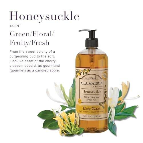 A LA MAISON Hydrating Body Wash Honeysuckle – Feuchtigkeitsspendendes Duschgel mit pflanzlichen Ölen, vegan & tierversuchsfrei, 2er-Pack (2 x 12,68 Fl Oz)