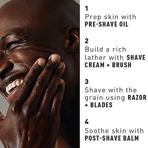 Bevel Rasier-Set für Männer – Pre-Shave-Öl, Rasiercreme und After-Shave-Balsam zur Reduzierung von Hautirritationen und Rasierpickeln