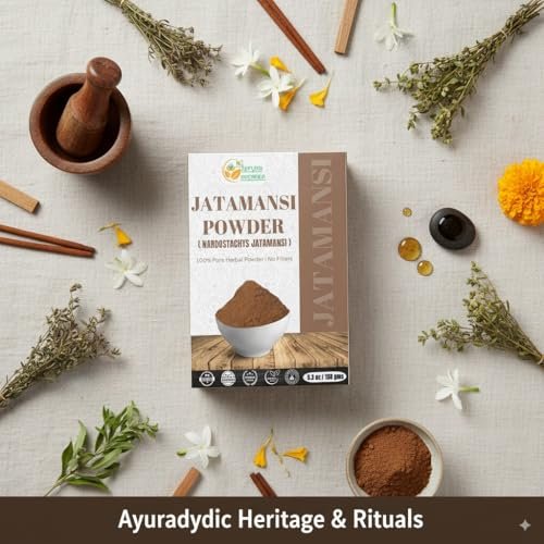 Herbs Botanica Jatamansi Wurzelpulver Natur (Nardostachys Jatamansi) - Natürliche Spikenard für Haarwachstum, Stressabbau & ayurvedische Formulierungen, 150 g