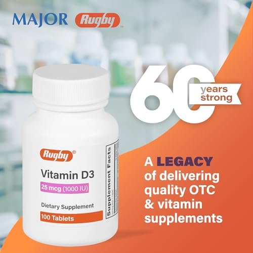 Rugby Vitamin D3 25 mcg (1.000 IE) – Nahrungsergänzungsmittel – 100 Tabletten