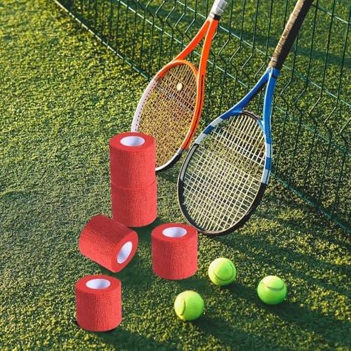 KISEER 15er-Pack 5 cm x 4,5 m Rote Selbstklebende Bandage, Atmungsaktive Kohäsive Bandagewickelrollen, Elastisches Selbsthaftendes Band für Sport, Handgelenk, Knöchel