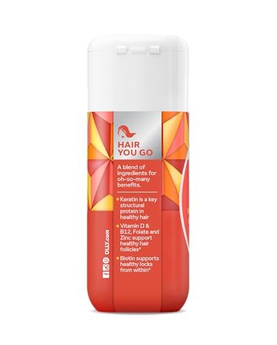OLLY Ultra Strength Haar Softgels – Biotin, Keratin, Vitamin D & B12 – 30 Softgels (30-Tage-Vorrat)