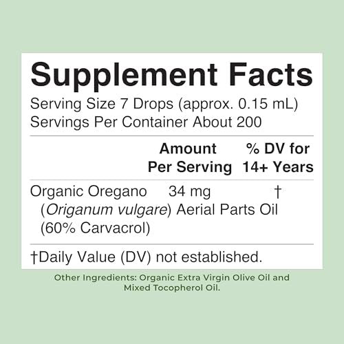 MaryRuth Organics Oregano Öl Tropfen | 6 Monate Vorrat | USDA Bio Oreganoöl flüssig | Kräutermischung für Immununterstützung | Verdauungsgesundheit | Allgemeines Wohlbefinden | Vegan | Zuckerfrei | Non-GMO | 30 ml