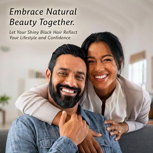 BIOGREEN ROOTS Kräuter-Haar-Shampoo ohne Ammoniak & Parabene – Natürliche Haarfarbe & Pflege für Frauen & Männer – Keine Flecken auf der Haut – Natur Schwarz (400 ml)