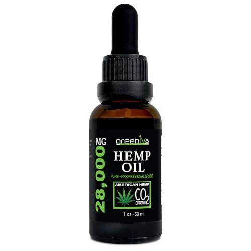 GreenIVe Hanföl Tropfen 28.000 mg pro Flasche – natürlich angebaut, vegan, reich an Omega – Premium Hanföl Pipette – Nicht-GVO, hergestellt in USA – 30 ml (2er-Pack)