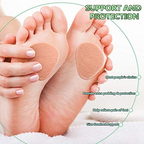 Syhood 40 Stück Metatarsal-Pads für Damen und Herren, 1/4 Zoll dicke Filz-Fußballen-Polster, Vorfuß-Schmerzlinderung, Metatarsal-Einlagen für Unterstützung und Schmerzlinderung (Hautfarbe)