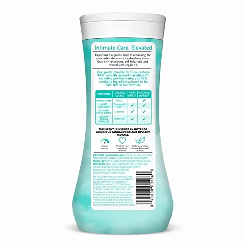 Summer's Eve Essential Botanicals All-Over Daily Feminine Wash mit Arganöl – Sanfte pH-ausgeglichene Körperwäsche für Frauen, entfernt vaginale Gerüche und erfrischt, 355 ml