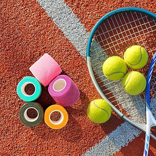 KISEER 30er-Pack 2 Zoll x 5 Yards Selbstklebende Bandage, Farben gemischt, Atmungsaktiv, Kohäsiv, Elastisch, Sportverband, Handgelenk, Knöchel