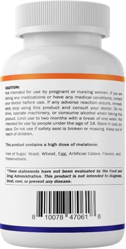 Vitamatic Melatonin 30 mg mit B6 & L-Theanin – 120 schnell lösliche Tabletten mit natürlichem Beerengeschmack (2 Tabletten Dosis = Melatonin 60 mg) (120 Stück pro Packung)