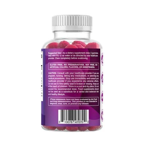 Vitamatic Biotin Gummies 10.000 mcg für stärkeres Haar, Haut & Nägel - 60 vegane Gummibärchen - Auch bekannt als Vitamin B7 (1 Flasche)