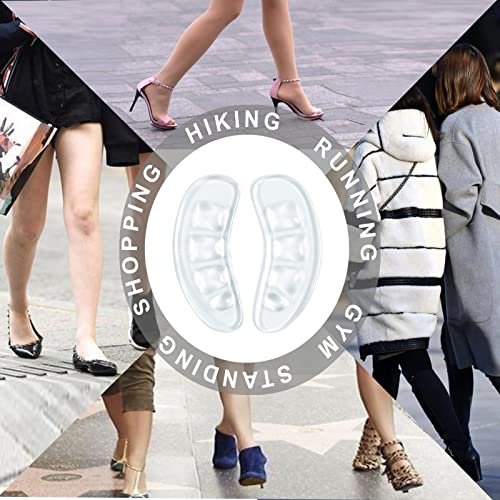 GQTJP Metatarsal Pads, Ball of Foot Cushions für Absätze – Rutschfeste Fußpolster zur Schmerzlinderung den ganzen Tag, Zehenpads für Schuhe, Fersenpolster gegen Vorrutschen (Transparent, 3 Paare)