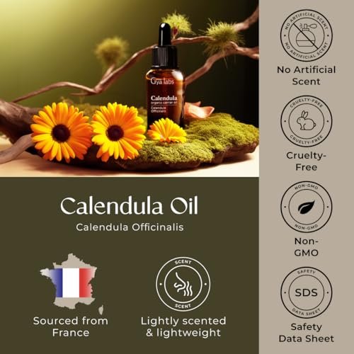 Gya Labs Calendula-Öl – 30 ml – Trägeröl für Haare, Haut, Gesicht, Kopfhaut und Körpermassage