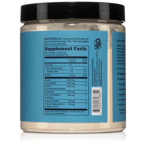NAKED Gut – Tägliches Darmgesundheits-Pulver mit Präbiotika für Darmreinigung & Verdauungsunterstützung – GVO-frei, sojafrei, glutenfrei, vegan & hypoallergen, 40 Portionen