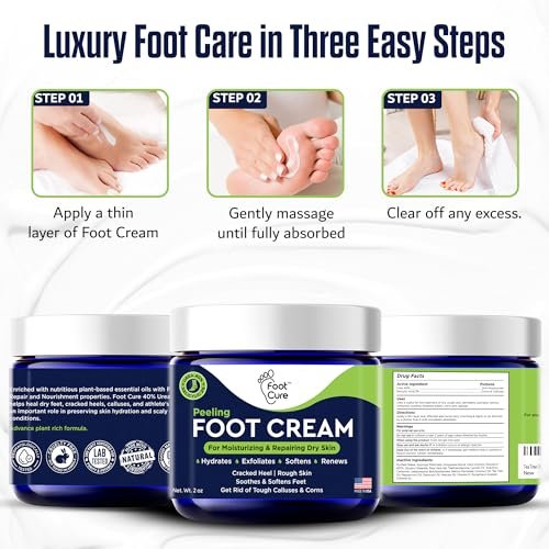 FOOT CURE Teebaumöl Fußcreme – Feuchtigkeitsspendende Pflege für trockene, rissige Füße, Fersen- und Hornhautentfernung, Behandlung von Nagelpilz und Juckreiz – 60 g (1er-Pack)