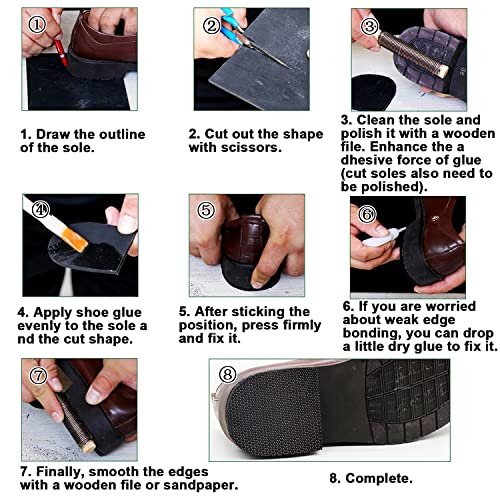 DUTWROY Sohlenplatte 2,2mm Fersenreparaturpad Gummi Sohlenpolster Schwarz Schuhsohlen Reparaturmaterial für Damen und Herren Schuhe