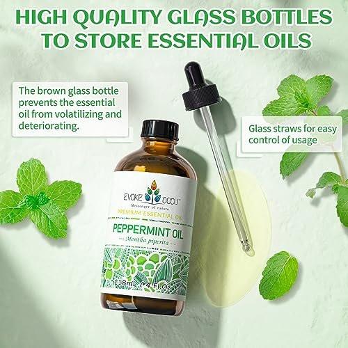 EVOKE OCCU Pfefferminzöl 118 ml – 100% reines und natürliches ätherisches Öl für Aromatherapie, Diffuser, Haare, Haut und Massage