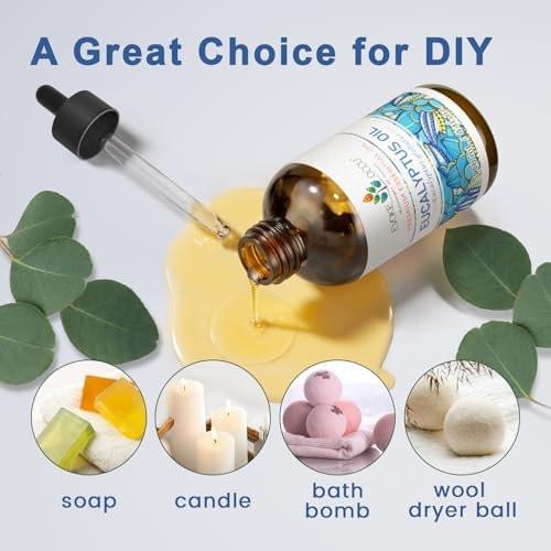 EVOKE OCCU Eukalyptus ätherisches Öl für Diffuser, Aromatherapie, Dusche, klarer Atem, für Körperpflege, Seifen- und Kerzenherstellung - 118 ml