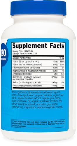 Nutricost Electrolyte Complex Advanced Hydration – 120 Kapseln mit 8 Elektrolyten & Vitaminen, glutenfrei, nicht-GVO, vegetarisch