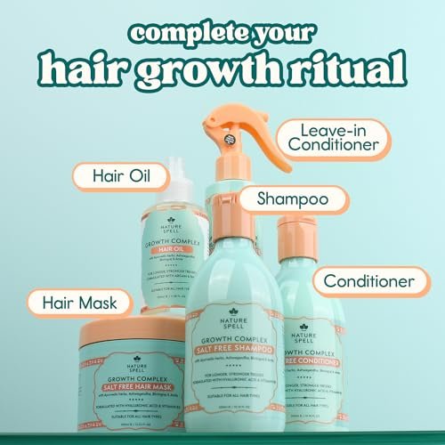 Nature Spell Haarwachstum Complex Conditioner - Sulfat- & Parabenfrei, mit Hyaluronsäure & Vitamin B5, 300 ml