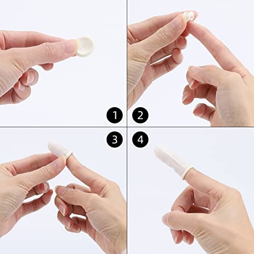 Fingerlinge Klein 300 Stück – Weiße Einweg-Fingerkappen aus Gummi für verletzte Finger, rissige Finger, Sport