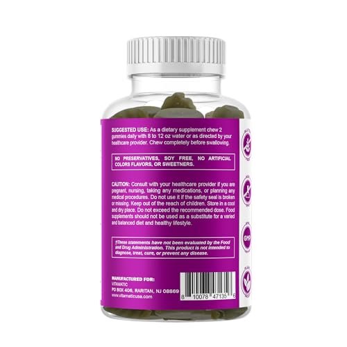 Vitamatic Vegan Thyroid Support Gummies mit Jod & Kelp – 60 Stück – Steigern Sie Ihre Energie und verbessern Sie Ihren Stoffwechsel – Pflanzlich