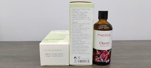PHATOIL Kirsch Duftöl 100 ml – Aromatherapie Öl für Diffuser, Yoga, Hautpflege, DIY Kerzen & Seifen