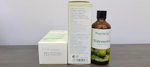 PHATOIL 100 ml Wassermelone Duftöl für Aromatherapie, Diffuser, Yoga, Hautpflege, DIY Kerzen- und Seifenherstellung