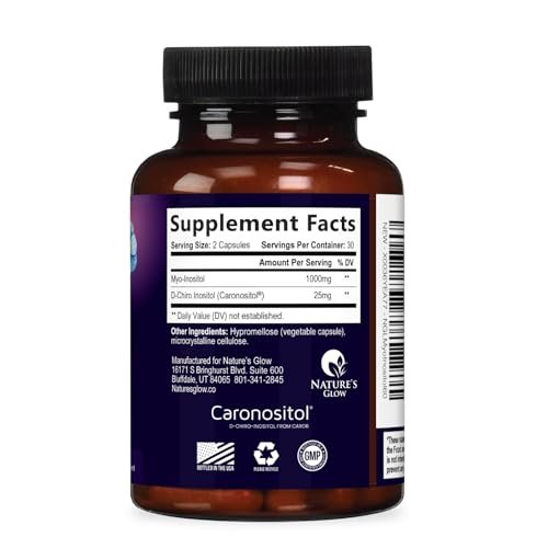 Myo-Inositol & D-Chiro Inositol 1025mg – 40:1 Idealverhältnis für Eierstockunterstützung, veganes Myo & D-Chiro Supplement für natürliches Gleichgewicht und Hormonunterstützung, Vitamin B8, Nicht-GVO – 60 Kapseln